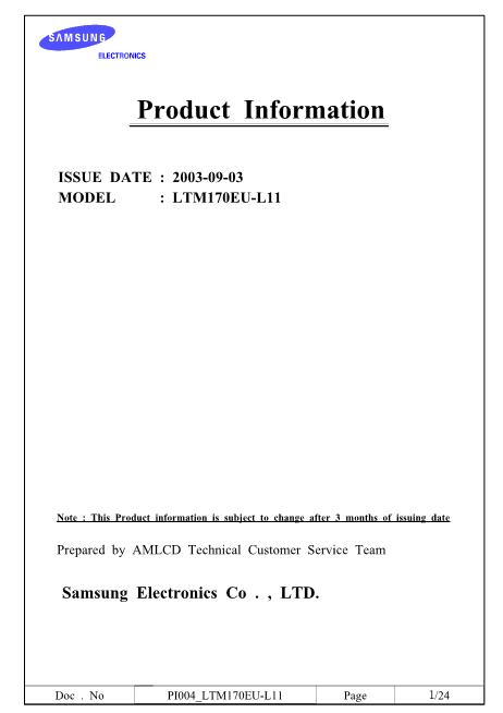 LTM170EU-L11数据手册封面