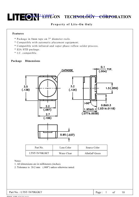 LTST-T670KGKT數(shù)據(jù)手冊(cè)封面