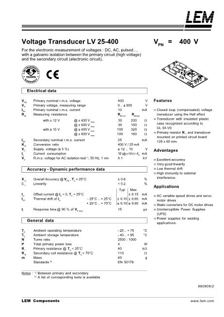 LV25-400數(shù)據(jù)手冊封面