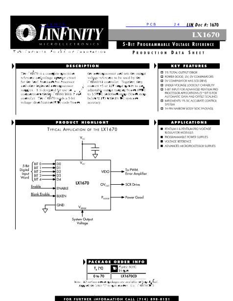LX1670數(shù)據(jù)手冊封面