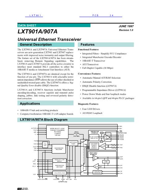 LXT901数据手册封面