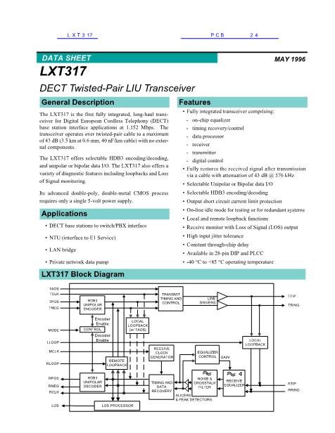 LXT317数据手册封面