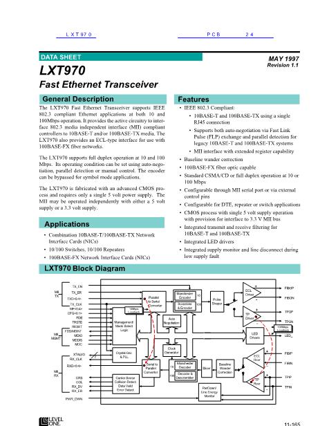 LXT970数据手册封面