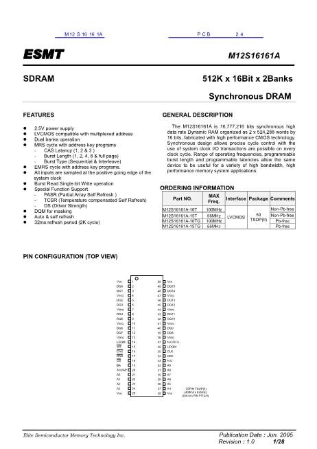 M12S16161A數(shù)據(jù)手冊(cè)封面