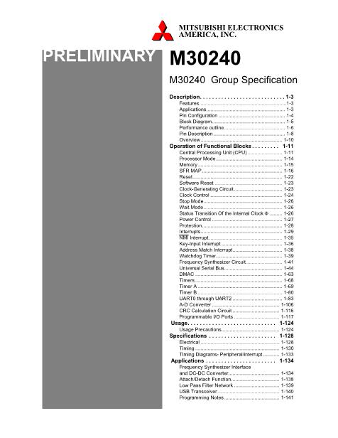 M30240數(shù)據(jù)手冊(cè)封面