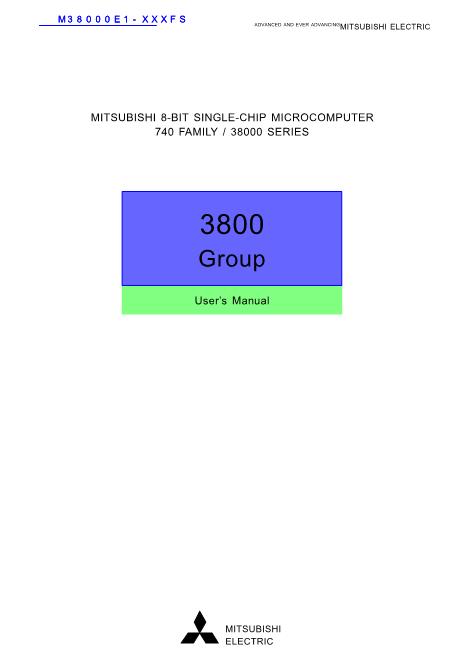 M38000E1-XXXFS數據手冊封面