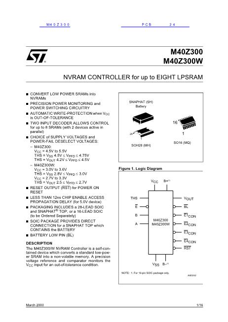M40Z300数据手册封面