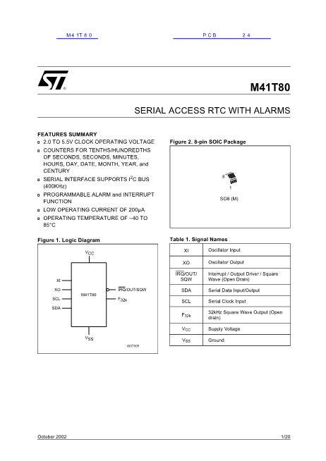 M41T80数据手册封面