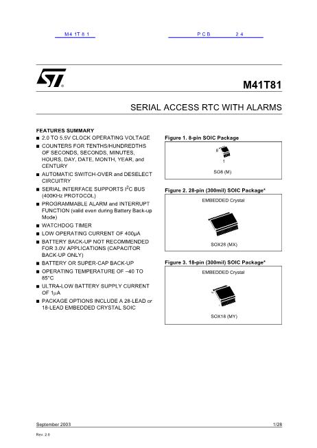 M41T81数据手册封面