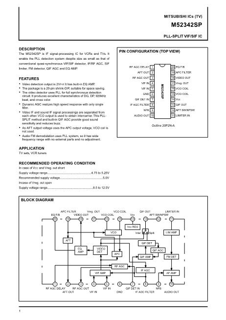 M52342數(shù)據(jù)手冊封面
