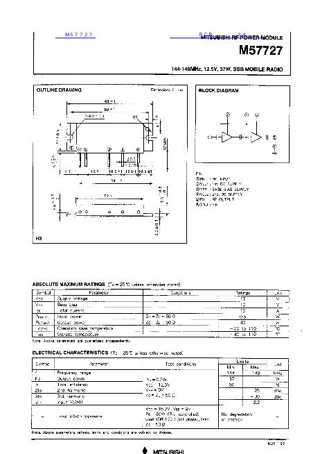 M57727數(shù)據(jù)手冊封面