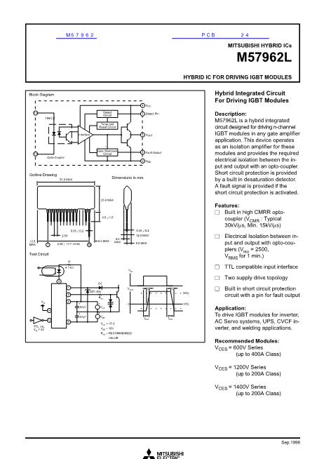 M57962數(shù)據(jù)手冊封面