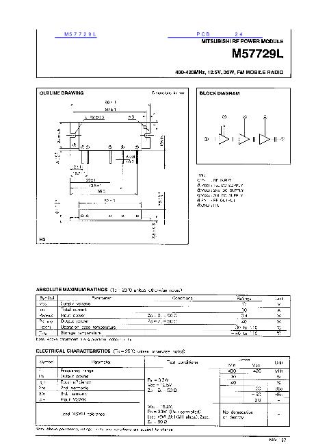 M57729L數(shù)據(jù)手冊(cè)封面