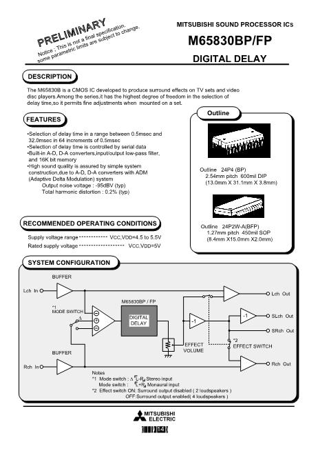 M65830數(shù)據(jù)手冊封面