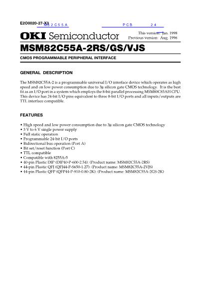 M82C55A数据手册封面
