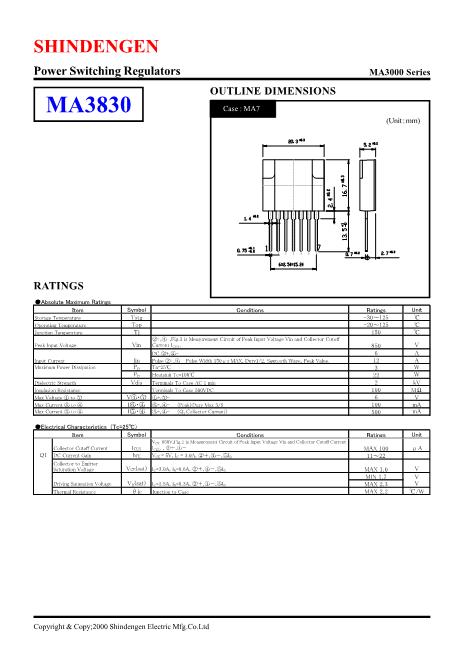 MA3830數據手冊封面