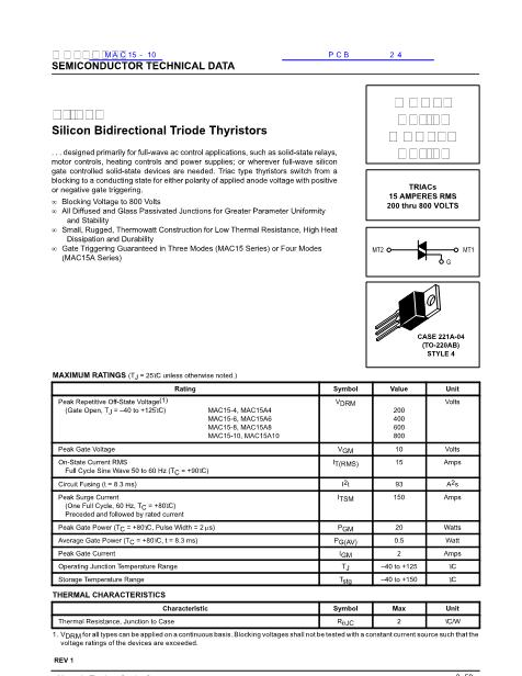 MAC15-10數(shù)據(jù)手冊封面
