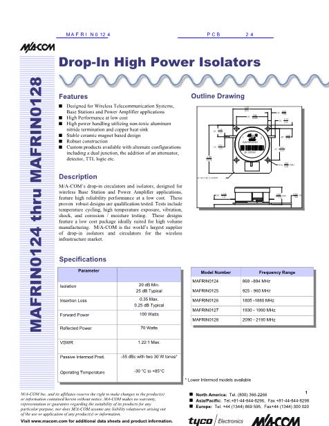 MAFRIN0124數(shù)據(jù)手冊(cè)封面