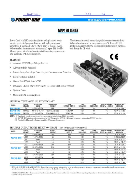 MAP130數(shù)據(jù)手冊封面