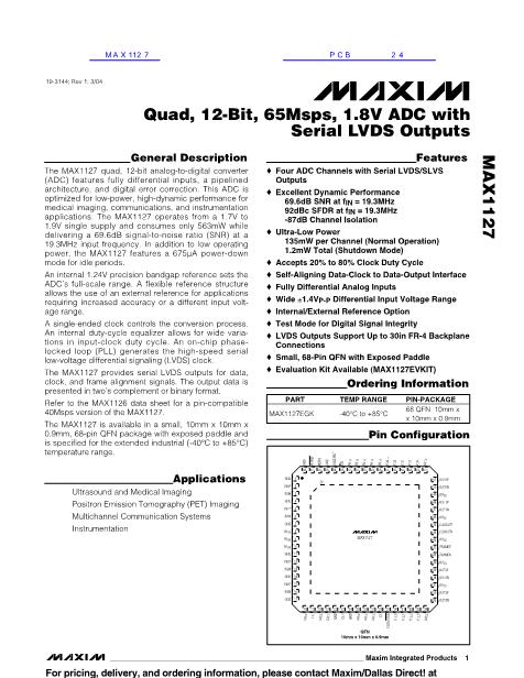 MAX1127数据手册封面