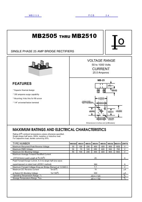 MB258数据手册封面