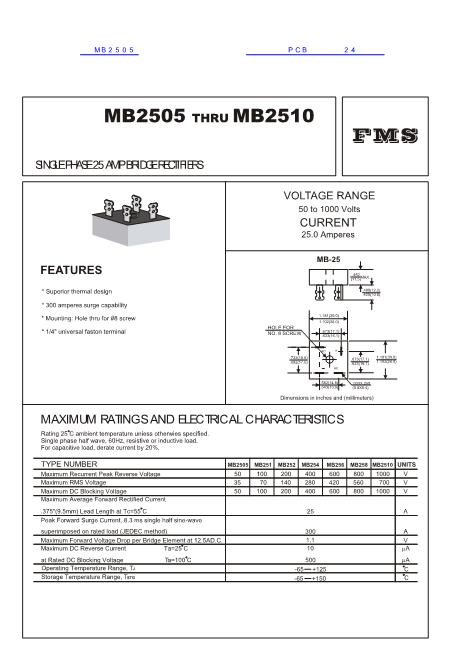 MB2505数据手册封面