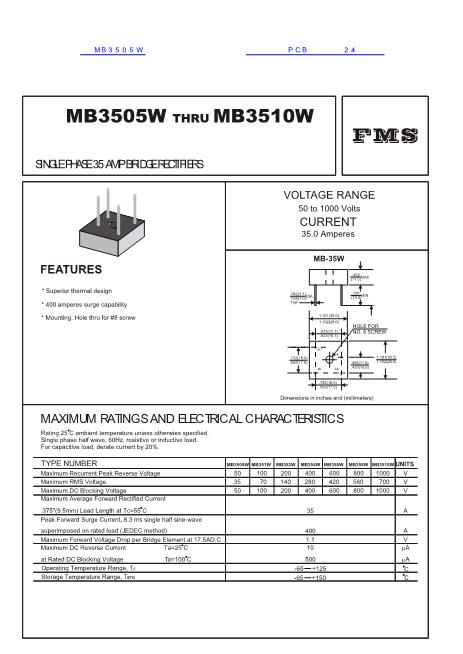 MB3505W数据手册封面
