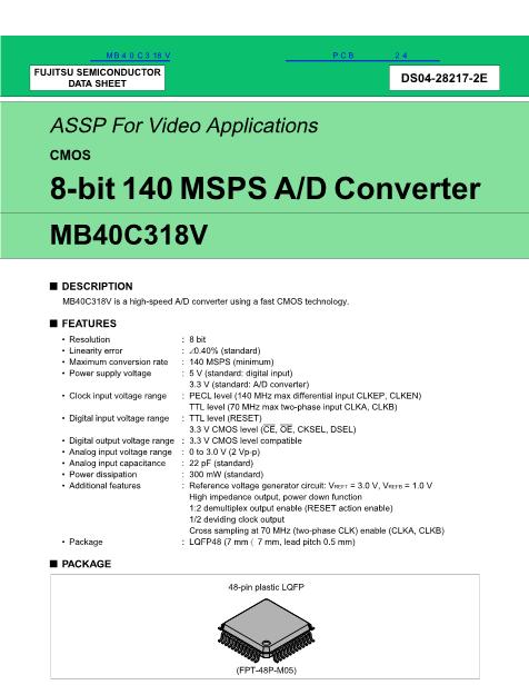 MB40C318V数据手册封面