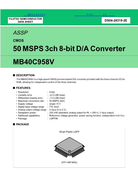 MB40C958V数据手册封面