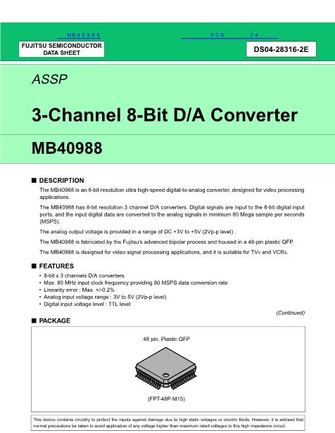 MB40988數(shù)據(jù)手冊封面