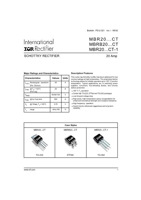MBR20数据手册封面
