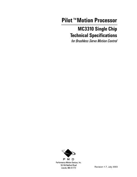 MC3310数据手册封面