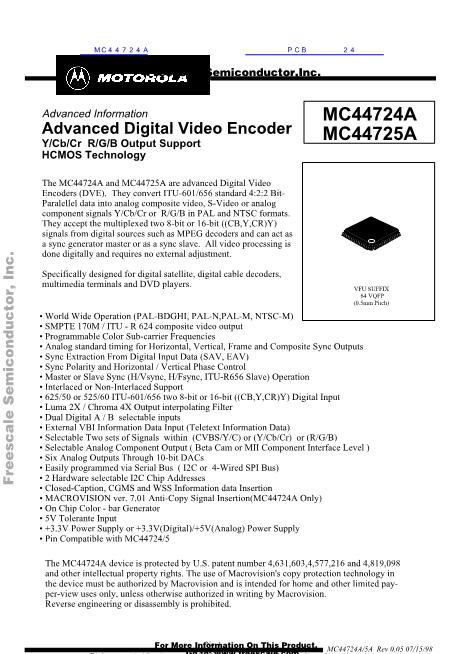 MC44724A数据手册封面