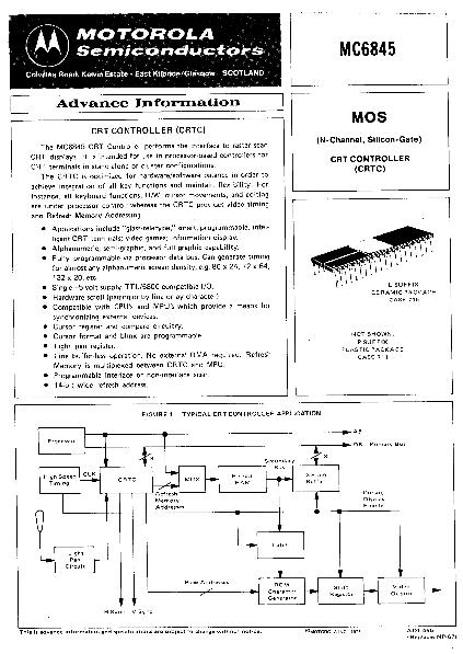 MC6845数据手册封面