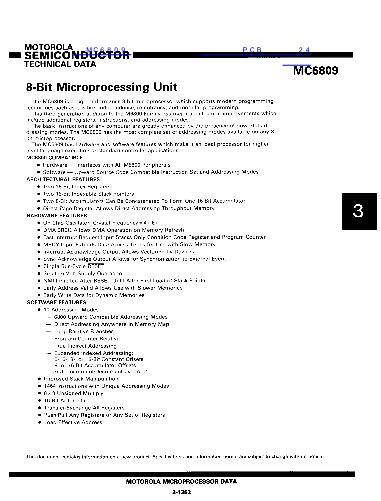 MC6809数据手册封面