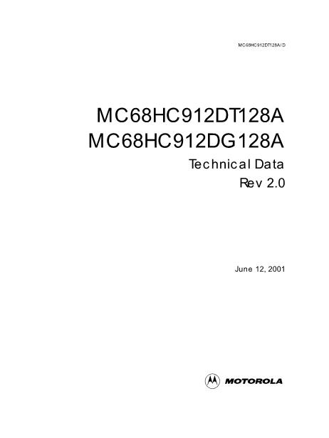 MC912DG128A数据手册封面