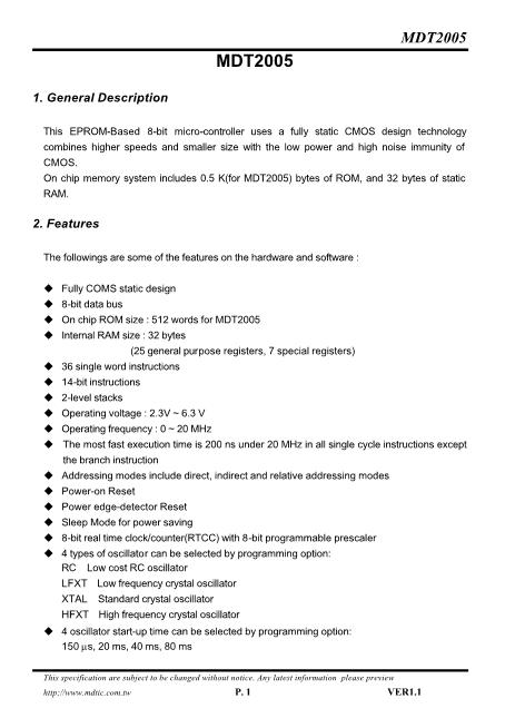 MDT2005數(shù)據(jù)手冊(cè)封面