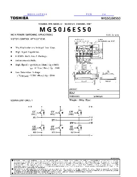 MG50J6ES50数据手册封面