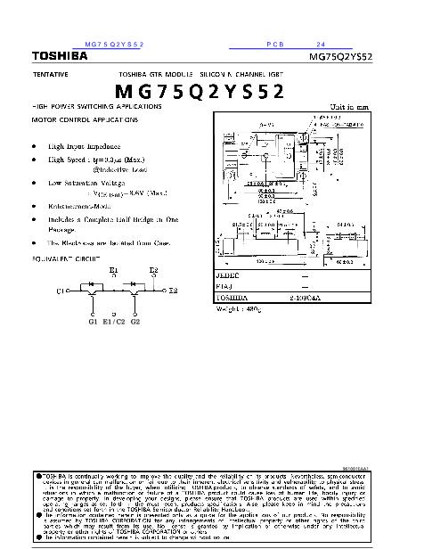 MG75Q2YS52數(shù)據(jù)手冊封面