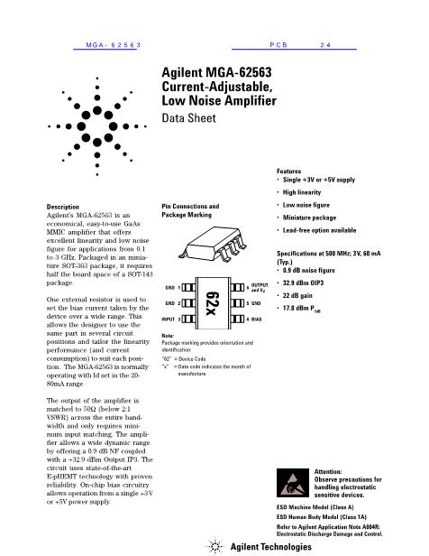 MGA-62563数据手册封面