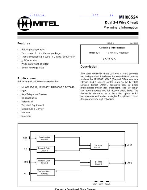 MH88524数据手册封面