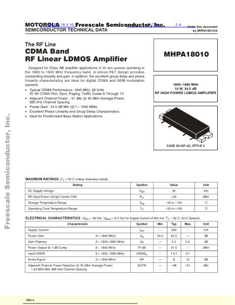 MHPA18010数据手册封面