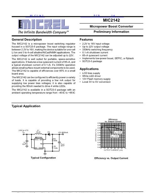 MIC2142数据手册封面