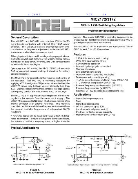 MIC2172数据手册封面