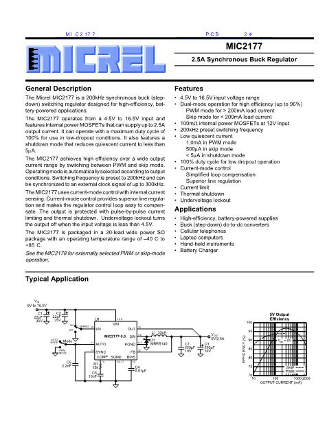 MIC2177数据手册封面