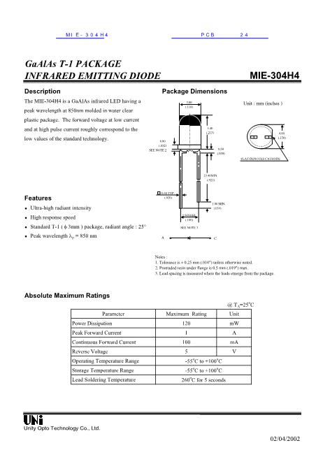 MIE-304H4數(shù)據(jù)手冊封面