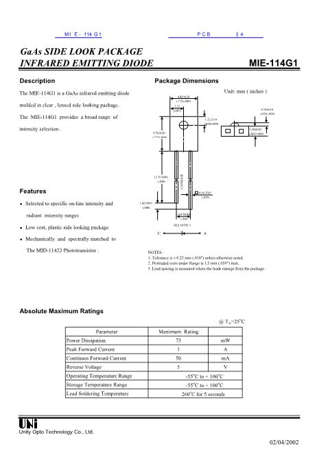 MIE-114G1數(shù)據(jù)手冊封面