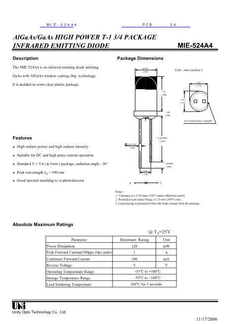 MIE-524A4數(shù)據(jù)手冊封面