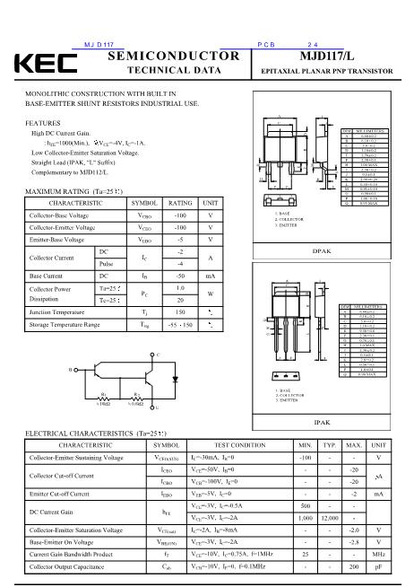 MJD117數(shù)據(jù)手冊(cè)封面