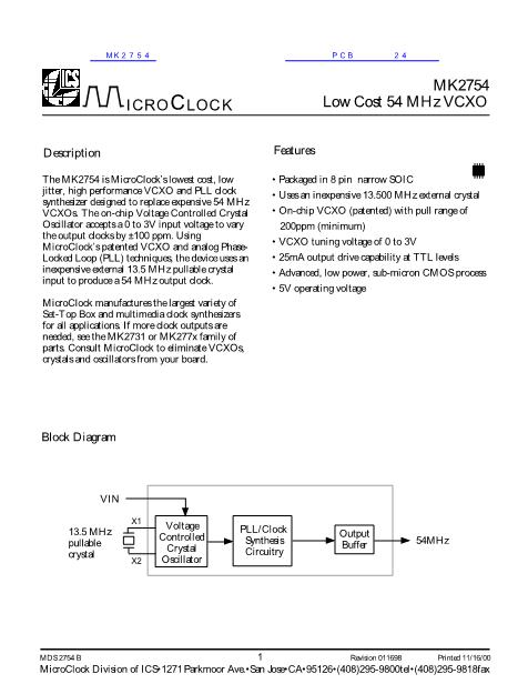 MK2754數(shù)據(jù)手冊封面